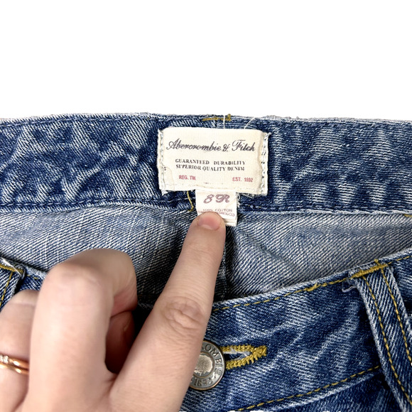 Vintage Y2K Abercrombie & Fitch Flare Jeans Womens 8 Mid Rise Capsule Staple - Picture 3 of 7